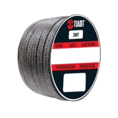 2007 Diagonally braided from pure, expanded PTFE-yarn with incorporated graphite (gPTFE yarn), lubricated with silicone oil