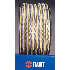 2017 Diagonally braided from gPTFE-yarn (PTFE with incorporated graphite), reinforced at the corners with continuous Aramid yarn, lubricated with silicone oil